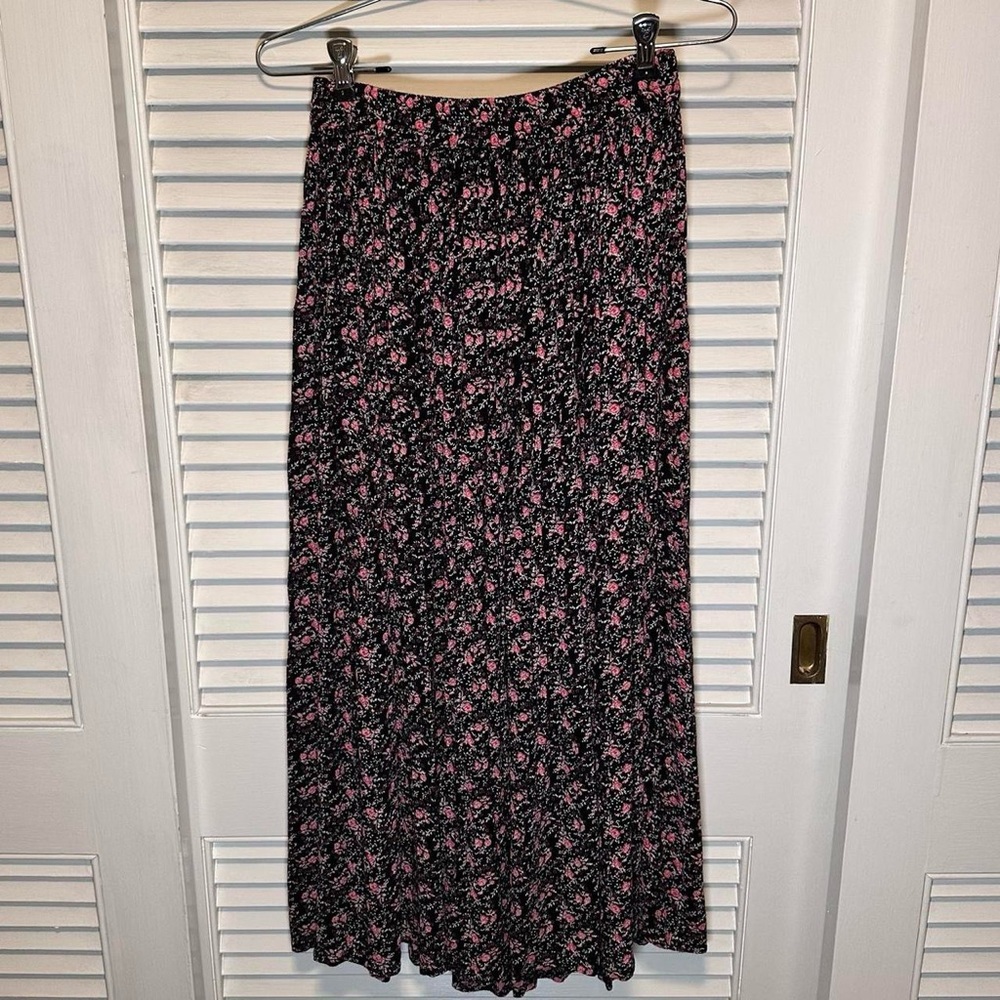 Vintage Willow Ridge Floral Pleated Midi skirt size XS